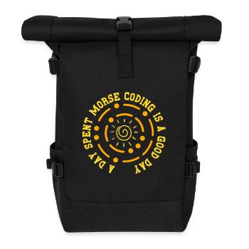 Morsecode Morse Code A Day Spend Morse Coding - Rolltop Rucksack - Schwarz - Vorne