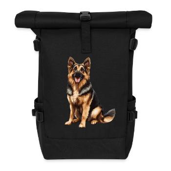 German Shepherd - Roll Top Backpack - black - Front