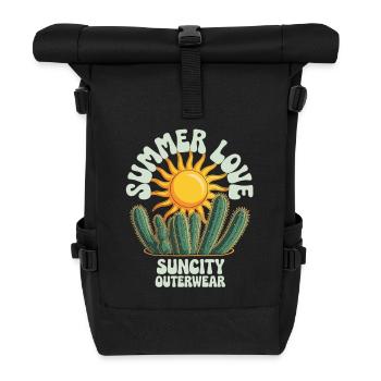 Sonnenkaktus – Summer Vibes - Rolltop Rucksack - Schwarz - Vorne
