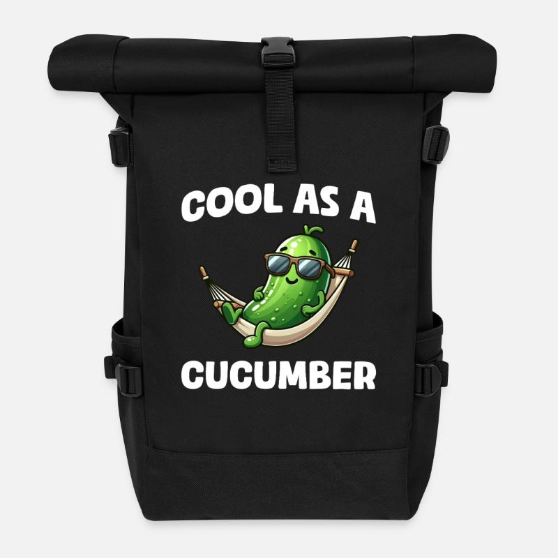 Cool as a cucumber Gurke Pickle Gurkenliebhaber - Rolltop Rucksack - Schwarz