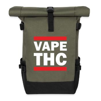 Vape THC White - Roll Top Backpack - olive/black - Front