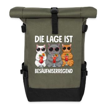 Die Lage Ist Besäufniserregend - Rolltop Rucksack - Olive/Schwarz - Vorne