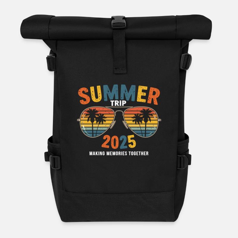Sonnenbrille & Sonne 2025 - Rolltop Rucksack - Schwarz