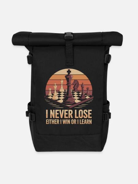 Schach: Entweder Sieg oder Lektion - Rolltop Rucksack - Schwarz