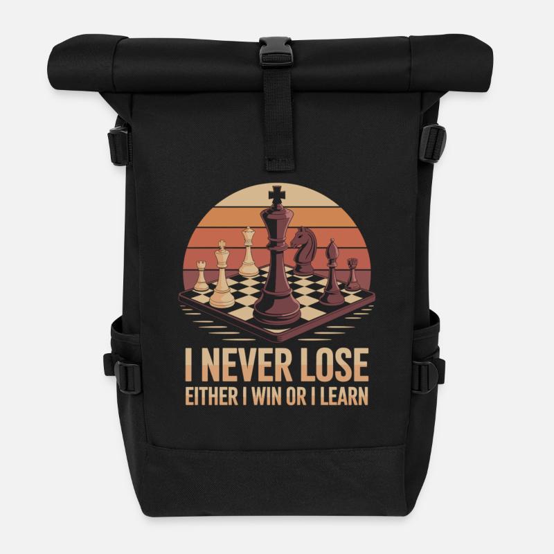 Schach: Entweder Sieg oder Lektion - Rolltop Rucksack - Schwarz