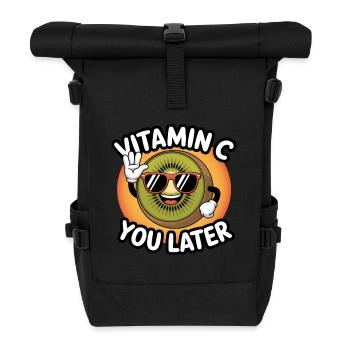 Funny Kiwi Vitamin C Fruit Kiwifruit - Roll Top Backpack - black - Front