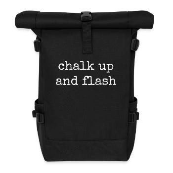 Boulderer Chalk Up Und Flash Bouldering - Rolltop Rucksack - Schwarz - Vorne