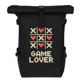 Pixel Herz Tic Tac Toe - Rolltop Rucksack - Schwarz - Vorne