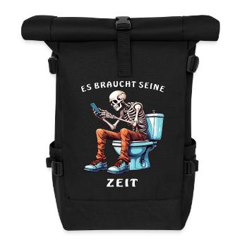 SKELETON TOILET SMARTPHONE - Roll Top Backpack - black - Front