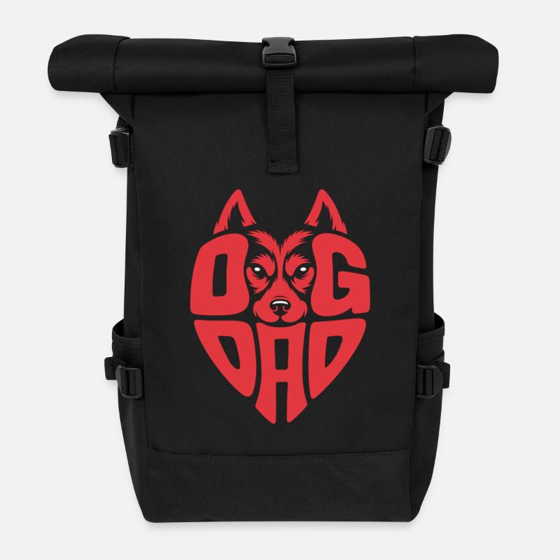 Stolzer Hundepapa - Dog Dad - Rolltop Rucksack - Schwarz