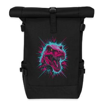 Neon Dino - Prehistoric Meets Future - Roll Top Backpack - black - Front