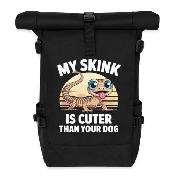 My skink is cuter - lizard with attitude - Roll Top Backpack - black - Front