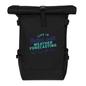 Meteorologe Wettervorhersager - Rolltop Rucksack - Schwarz - Vorne