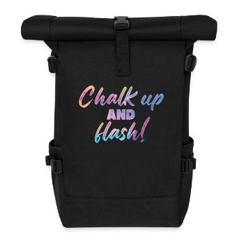 Boulderer Chalk Up Und Flash Bouldering - Rolltop Rucksack - Schwarz - Vorne
