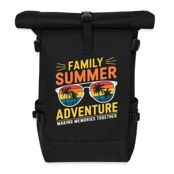 Summer Vacation Family 2025 - Roll Top Backpack - black - Front