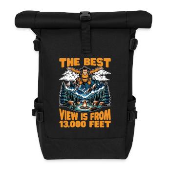 Skydiving The Best View Is From 13,000 Parachuting - Rolltop Rucksack - Schwarz - Vorne