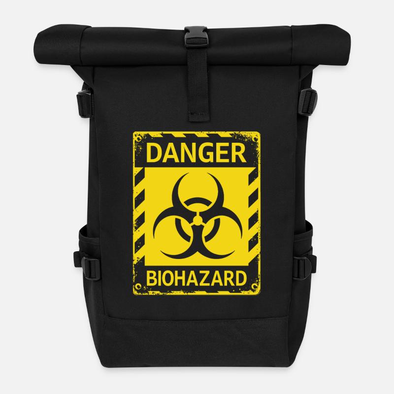 Danger Biohazard Grunge Zombies Apokalypse - Rolltop Rucksack - Schwarz