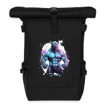 Grizzly Bär Muskeln - Rolltop Rucksack - Schwarz - Vorne