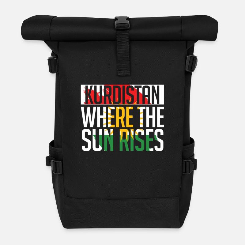 Kurdistan Where The Sun Rises Kurde Kurden - Rolltop Rucksack - Schwarz