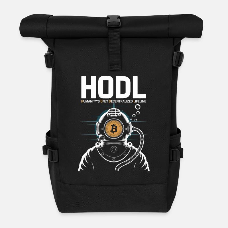 Bitcoin - Rolltop Rucksack - Schwarz