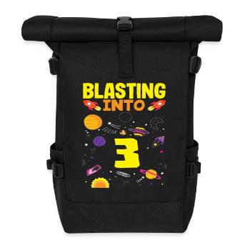 Raketenstart Ins Dritte Jahr Weltraumabenteuer - Rolltop Rucksack - Schwarz - Vorne