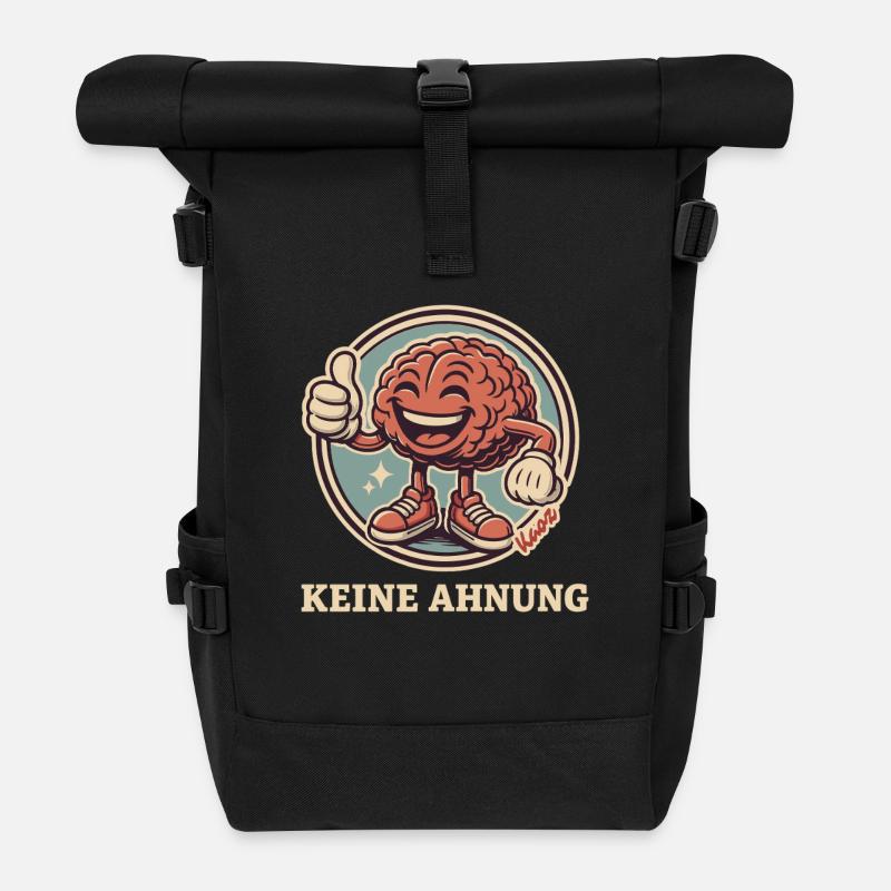 Keine Ahnung Gehirn - Rolltop Rucksack - Schwarz
