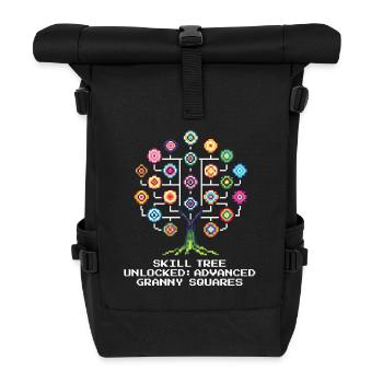 Skill Tree: Granny Squares | Häkeln - Rolltop Rucksack - Schwarz - Vorne