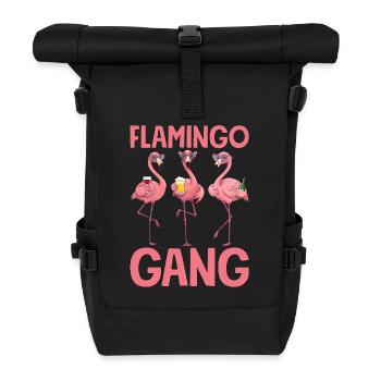 Flamingo Gang Groupe Motif Enterrement de vie de garçon Majorque Fête - Sac à dos roll top - noir - Devant