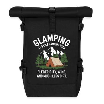 Glamping statt Camping - Rolltop Rucksack - Schwarz - Vorne