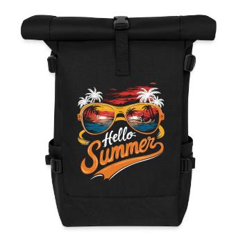 Hello Summer - Surfen und Sonnen genießen - Rolltop Rucksack - Schwarz - Vorne