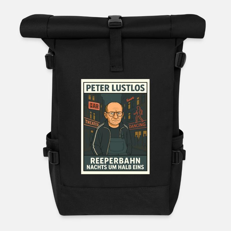 Peter Lustlos – Reeperbahn Nachts um halb eins - Rolltop Rucksack - Schwarz