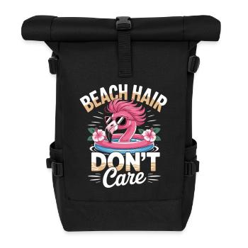 Chemise d’été flamant rose avec dicton - Sac à dos roll top - noir - Devant
