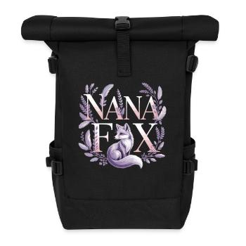 Stilvoller Fuchs für Oma - Rolltop Rucksack - Schwarz - Vorne