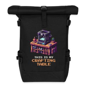 3D Printing Crafting Table | Print Bed Setup - Roll Top Backpack - black - Front