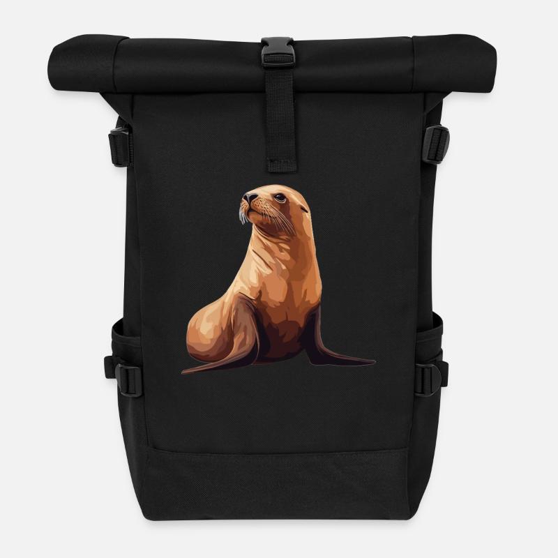 Seelöwen Seelöwe - Rolltop Rucksack - Schwarz