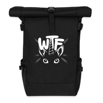 Chemise WTF amusante avec licorne - Sac à dos roll top - noir - Devant
