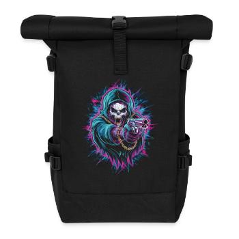 Faucheuse avec arme - Neon Death Skull - Sac à dos roll top - noir - Devant