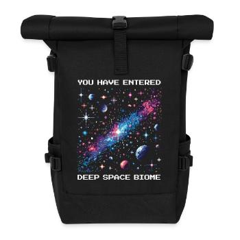 Deep Space Zone | Astronomy Space Cosmos - Roll Top Backpack - black - Front