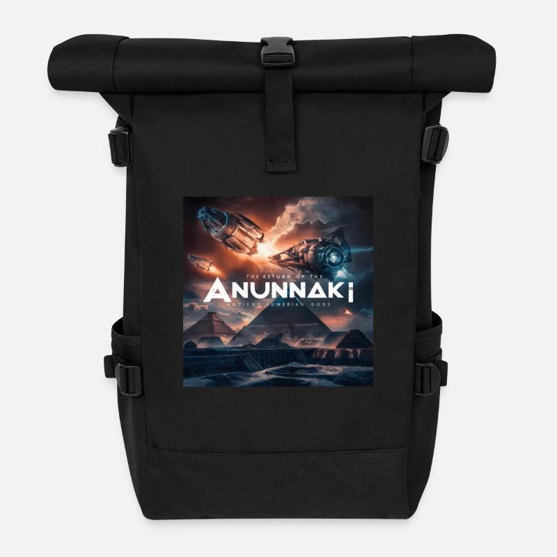 Anunnaki Gods - Roll Top Backpack - black
