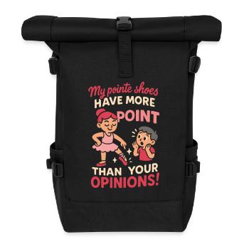 Ballett Liebende Ballettschuhe und Meinungen - Rolltop Rucksack - Schwarz - Vorne