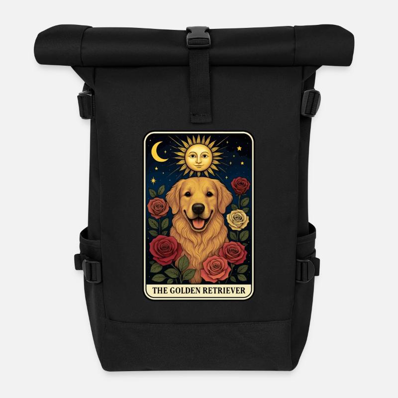 Golden Retriever - Rolltop Rucksack - Schwarz