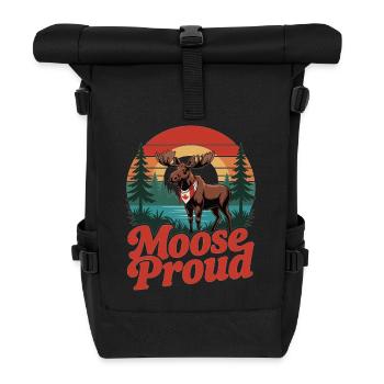 Chemise du Canada avec motif orignal - Sac à dos roll top - noir - Devant