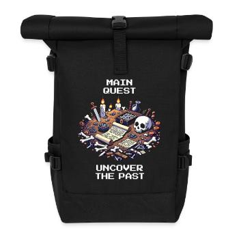 Main Quest Past | Archaeology History - Roll Top Backpack - black - Front