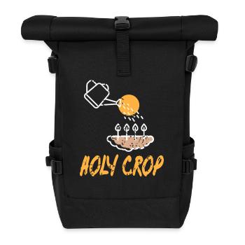 Holy Crop Funny Minimal Gardening Pun - Roll Top Backpack - black - Front