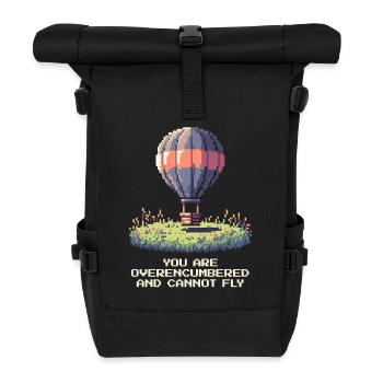 Überladen – kein Flug möglich | Ballon Thermik - Rolltop Rucksack - Schwarz - Vorne