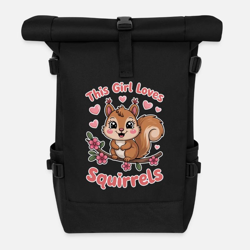 Squirrel Saying Funny Squirrel Gift - Roll Top Backpack - black