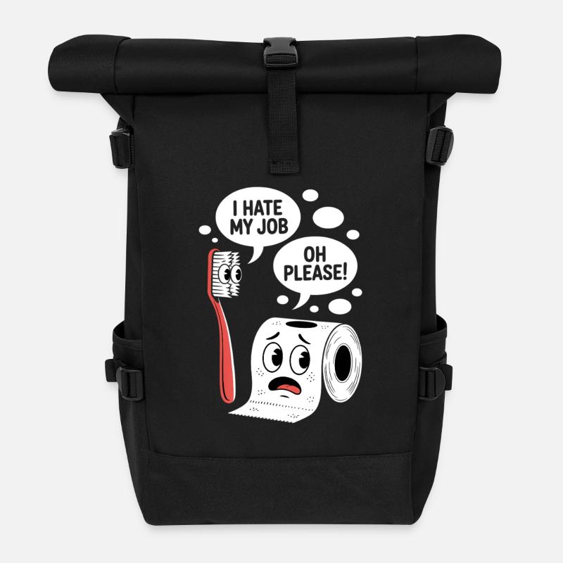 Witziger Comic Spruch Sarkastisch Witzig - Rolltop Rucksack - Schwarz