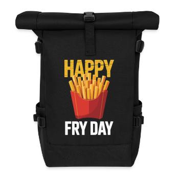 French Fries Friday - Funny Fast Food Weekday - Roll Top Backpack - black - Front