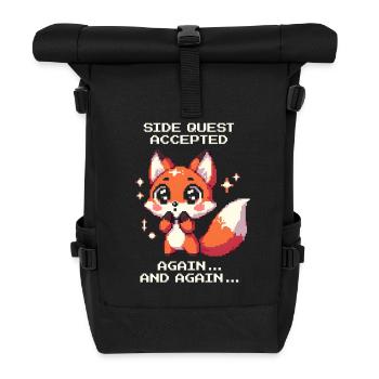 Side quests non-stop | ADHD detour mode active - Roll Top Backpack - black - Front