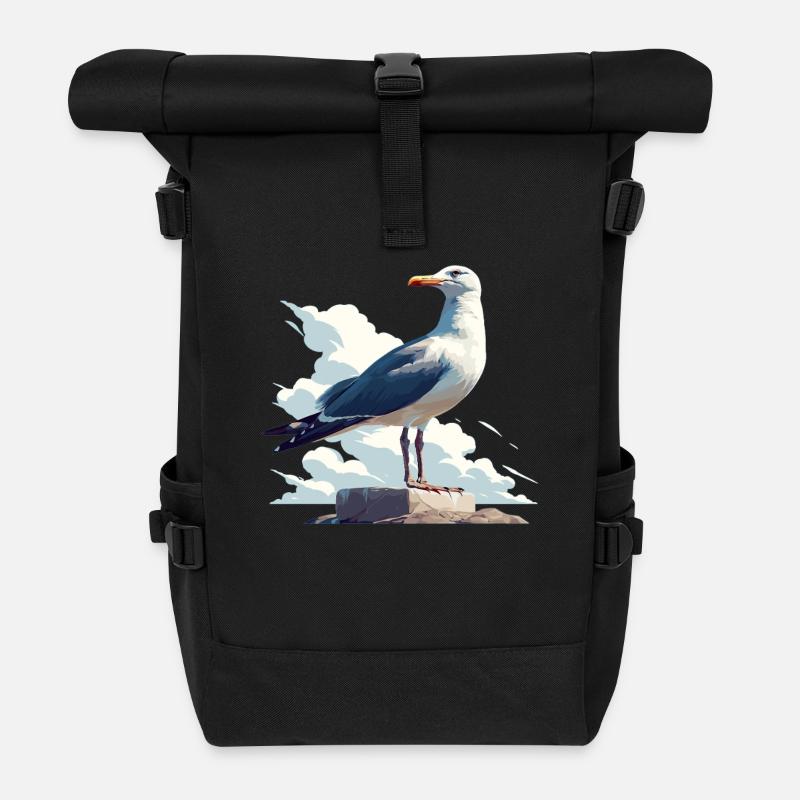 Möwen Möwe - Rolltop Rucksack - Schwarz